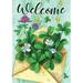 Toland Home Garden Toland Lucky Clover Welcome Inch St Pats Flag Spring Double Sided Metal in Brown/Green | 40 H x 28 W in | Wayfair 1012658