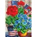 Toland Home Garden Toland Flowers and Flags Inch Spring Flag Patriotic Double Sided in Blue/Green/Red | 18 H x 12.5 W in | Wayfair 1112651