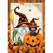 Toland Home Garden Toland Halloween Gnome Inch Fall FlagSpooky Double Sided Metal in Black/Brown/Orange | 40 H x 28 W in | Wayfair 1012623