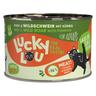 Lucky Lou Adult 24 x 200 g umido gatto - Manzo e Cinghiale