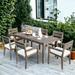 Wildon Home® Ingimund Rectangular 6 Person 70.92" Outdoor Dining Set w/ Cushions Wood in Gray | 70.92 W x 31.52 D in | Wayfair