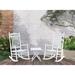 August Grove® Atie 3 Piece Outdoor Patio Rocking Chair w/ Small Foldable Side Table Set for Bistro Porch, in Gray/White | Wayfair