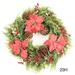 The Holiday Aisle® Hadleyann Handcrafted Faux 24" Wreath Most Realistic Faux in Brown/Green/Red | 24 H x 24 W x 6 D in | Wayfair