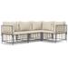 Ebern Designs Nyeasha 28.3" Wide Outdoor Patio Sofa w/ Cushions Metal in Gray | 26 H x 28.3 W x 28.3 D in | Wayfair