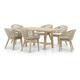 Ensemble de jardin table 170x90 et 6 chaises corde beige