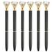 Uxcell Black Ink Ballpoint Pen Crystal Diamond Twist Metal Pen 1.0mm Medium Point Style 1 Black 6 Pack