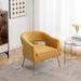 SEYNAR Modern Velvet Accent Arm Vanity Chair with Wingback and Gold Legs for Living Room