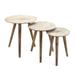 25, 22, 19 Inch 3 Piece Nesting Tables, Mango Wood, Splayed Legs, Natural - 66 H x 42 W x 33 L Inches