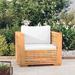 vidaXL Patio Footrest with Dark Gray Cushion Solid Wood Teak