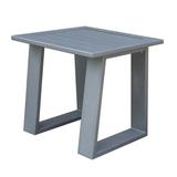 23 Inch Outdoor End Table, Aluminum, Square Plank Top - 23L x 23W x 22H, in inches