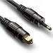 (6 Feet) 24K Gold Plated Toslink to Mini Toslink Digital Optical S/PDIF Audio Cable with Metal Connectors &