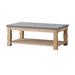 48 Inch Coffee Table, Rectangular, Concrete Top, Wood Frame, Rustic, Gray - 28L x 47.8W x 18.8H, in inches