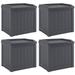 Suncast 22 Gal Outdoor Patio Small Deck Box w/Storage Seat, Cyberspace (4 Pack) - 17.5