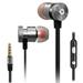 Earphones Wired in Ear Earbud Headphones Strong Bass Noise Isolating Ear Buds 3.5mm Jack Tangle-Free Cord Compatible with Tablet Laptop iPhone iPad Smartphones Gray Black