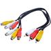 3 RCA Male Jack to 6 RCA Female Plug Splitter Audio Video Av Adapter Cable 12inch