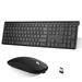 UrbanX Plug and Play Compact Rechargeable Wireless Bluetooth Full Size Keyboard and Mouse Combo for MSI Crosshair CROSSHR15264 Laptop supports Windows macOS iPadOS Android PC Mac Tablet -Black