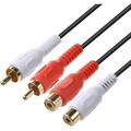 RCA Extension Cable 2RCA Audio Extender Adapter Cord Wire Coupler Male to Female Dual Red/White Connector