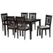 Olympia Modern styled Fabric Upholstered and Brown Finished Wood Dining Set