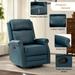 Alina Modern Genuine Leather Swivel Rocker Nursery Manual Recliner Chair with Rolled Arms Set of 2 by HULALA HOME