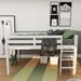 Yes4wood Elbrus Full Size Loft Bed with Stairs, Solid Wood