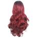 DOPI Headband Wigs Black Women Natural Party Cosplay Red Long Wave Curly Wavy Synthetic Wigs red