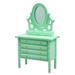 Bluethy 1:12 Miniature Dresser Mirror Drawer Design Stable Support Non-Fading Free Standing Dressing Table Model for Entertainment