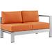 Modway Beach Outdoor Patio Aluminum Loveseat