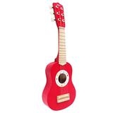 Simulation Guitar Toy Mini Ukulele Guitar Toy Funny Musical Instruments Model Toy Playable Guitar Model for Kids Students Playing (Red)