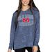 Women's Navy Ole Miss Rebels Brandy Tie-Dye Long Sleeve Tri-Blend Pullover Top