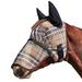 Deluxe Black Signature Fly Mask with Removable Nose, Soft Mesh Ears & Forelock Hole, Large