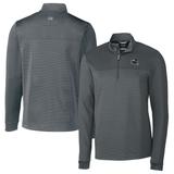 Men's Cutter & Buck Gray Seattle Seahawks Traverse Stripe Stretch Quarter-Zip Pullover Top