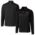 Men's Cutter & Buck Black Kansas City Chiefs Traverse Stripe Stretch Quarter-Zip Pullover Top