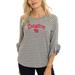 Women's Gray Dayton Flyers Renatta Striped Ruffle 3/4-Sleeve T-Shirt