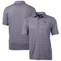 Men's Cutter & Buck Black Detroit Lions Pike Magnolia Print Stretch Polo