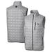 Men's Cutter & Buck Silver Miami Dolphins Helmet Rainier PrimaLoft Eco Insulated Full-Zip Puffer Vest