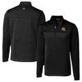 Men's Cutter & Buck Black San Francisco 49ers Traverse Stripe Stretch Quarter-Zip Pullover Top