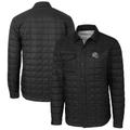 Men's Cutter & Buck Black New Orleans Saints Helmet Rainier PrimaLoft Eco Insulated Quilted Button-Up Shacket