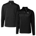 Men's Cutter & Buck Black Los Angeles Rams Traverse Stripe Stretch Quarter-Zip Pullover Top