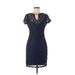 Bisou Bisou Casual Dress - Sheath: Blue Dresses - Women's Size 6