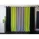 cushion mania PAIR OF 3 TONE FULLY LINED RING TOP EYELET CURTAINS IN LIME GREEN/BLACK/GREY (80" wide 90" drop)