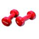 Tunturi Unisex Adult Dumbbell sets Vinyl Dumbbells/Dumbbell set 3.0kg, Red, Pair - Red, 1