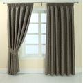 HOMESCAPES Grey and Silver Jacquard Pencil Pleat Curtain Pair Damask Leaf Motif Design - Width 228 x Drop 137 cm (90 x 54 Inch)