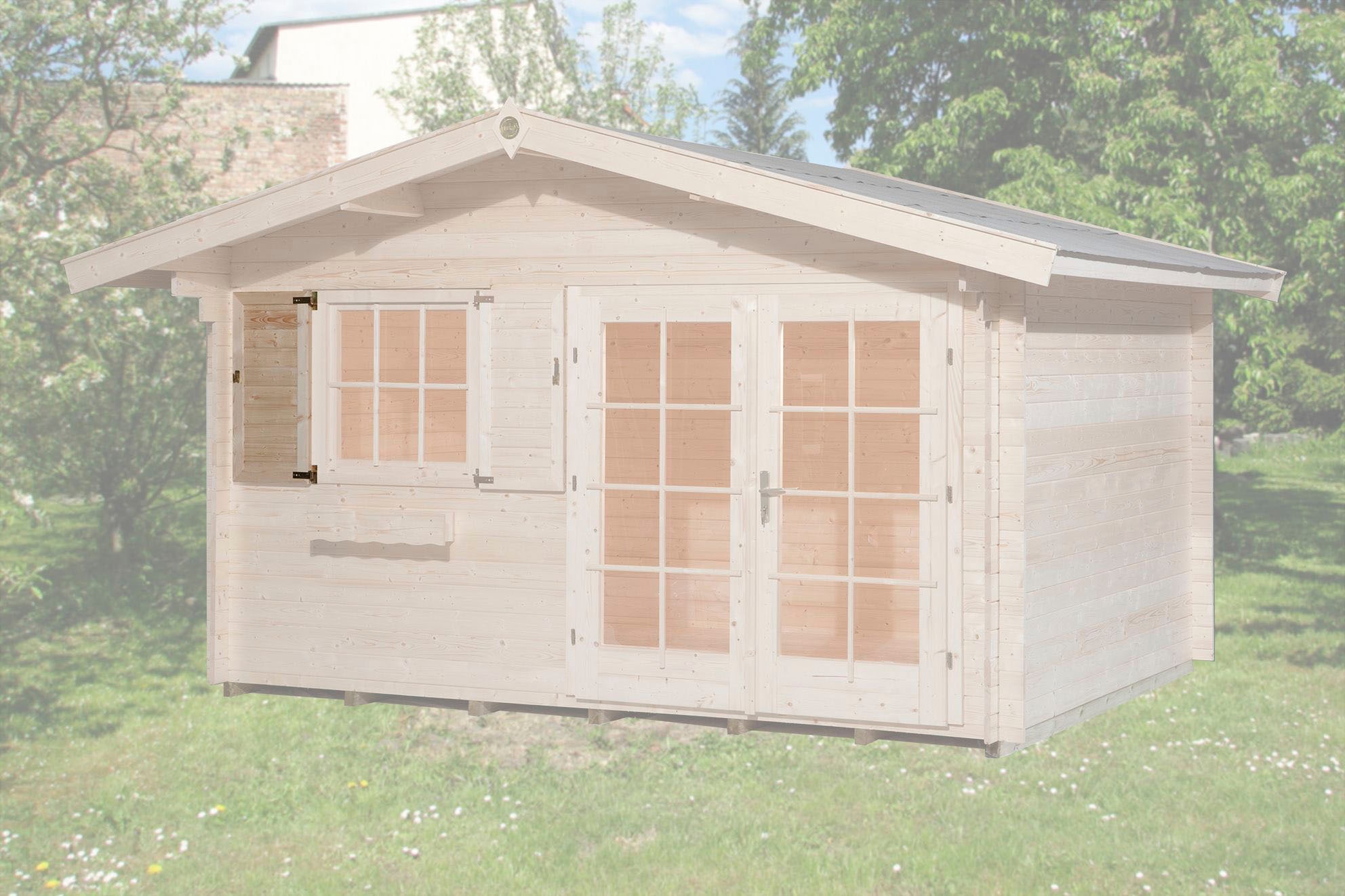 Fensterladen WEKA "1-seitig für Fenster 91x91cm, natur", beige (naturbelassen), B:91cm H:91cm T:4cm, Massivholz, Fensterläden, Zusätzlicher Schutz vor Einbrüchen