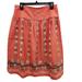 J. Crew Skirts | J. Crew Women's Salmon Boho Paisley Print A-Line Cotton Midi Skirt Size 4 | Color: Orange | Size: 4