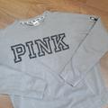 Pink Victoria's Secret Tops | Gray Pink Victorias Secret Fleece Sweatshirt. #5236 | Color: Gray | Size: S