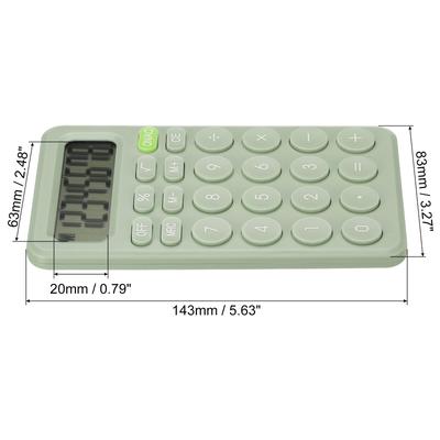 Desk Basic Cute Calculator Battery Powered with 8 Digit Style 1, Green