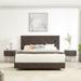 Upholstered Platform Bed Bedroom Set with nightstand