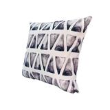 20 x 20 Modern Square Cotton Accent Throw Pillow, Handcrafted From an Ultra Soft Cotton Fabric, Triangular Pattern - White