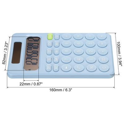 Desktop Basic Calculator with 12 Digit LCD Display, Battery Powered, Sky Blue - Sky Blue