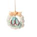 Flip Flops in Sand Dollar and Starfish Shells Wreath Christmas Holiday Ornament - Multi